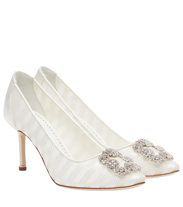 Manolo Blahnik Hangisi embellished organza pumps