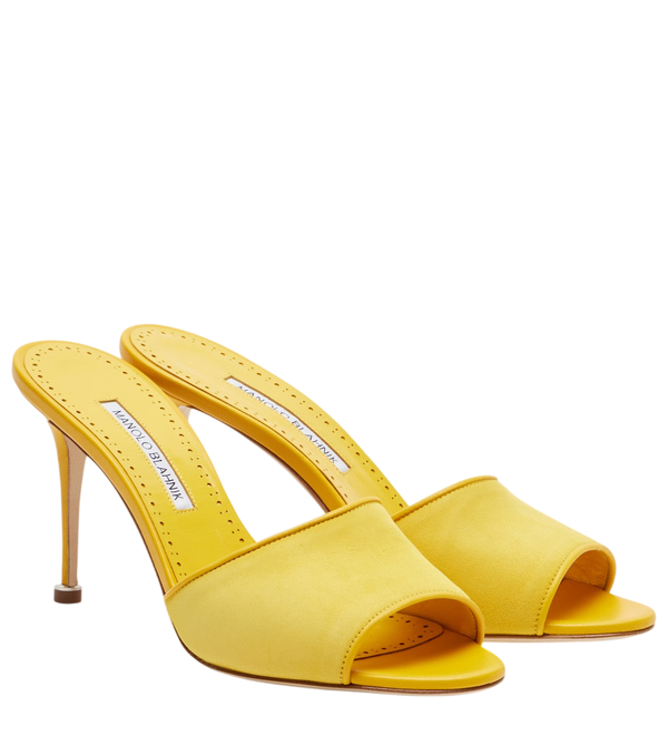 Manolo Blahnik Larache 90 suede mules