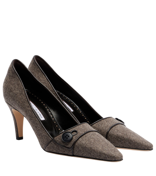 Zapatos de salón Manolo Blahnik Lulumae 70 con diseño de espiga