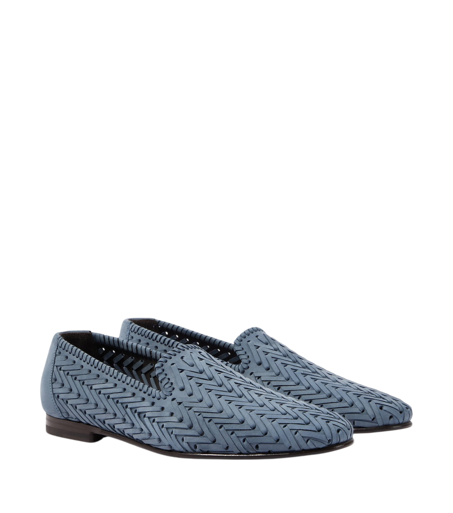 Manolo Blahnik Mario woven leather loafers