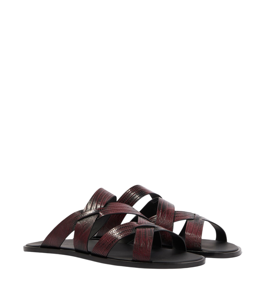 Manolo Blahnik Marvin croc-effect leather slides