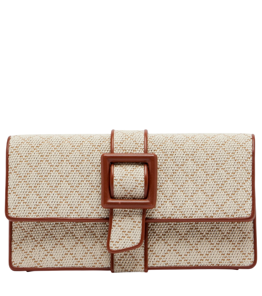 Manolo Blahnik Maycap pochette effet raphia