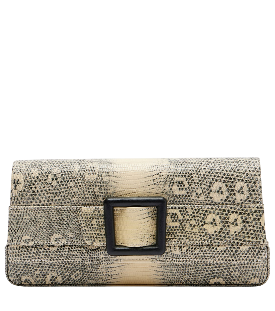 Pochette Manolo Blahnik Maygot en cuir à effet serpent