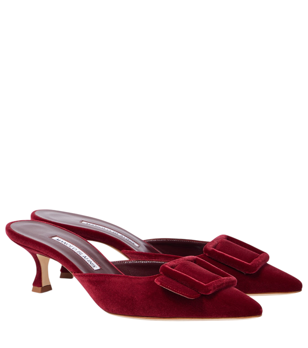 Manolo Blahnik Maysale 50 mules in velluto