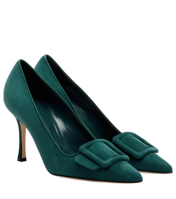 Escarpins Maysale 90 en daim Manolo Blahnik