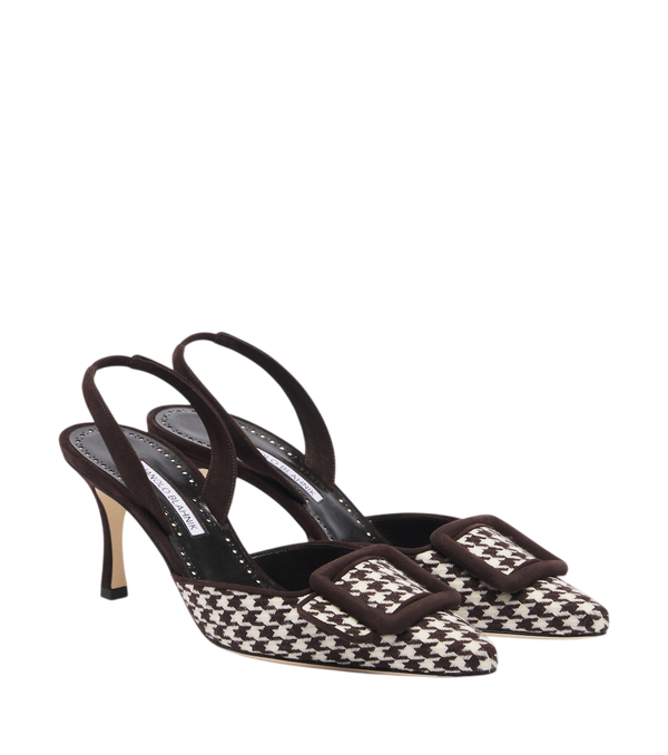 Manolo Blahnik Sapatos de salto slingback Mayslibi com estampa pied-de-poule