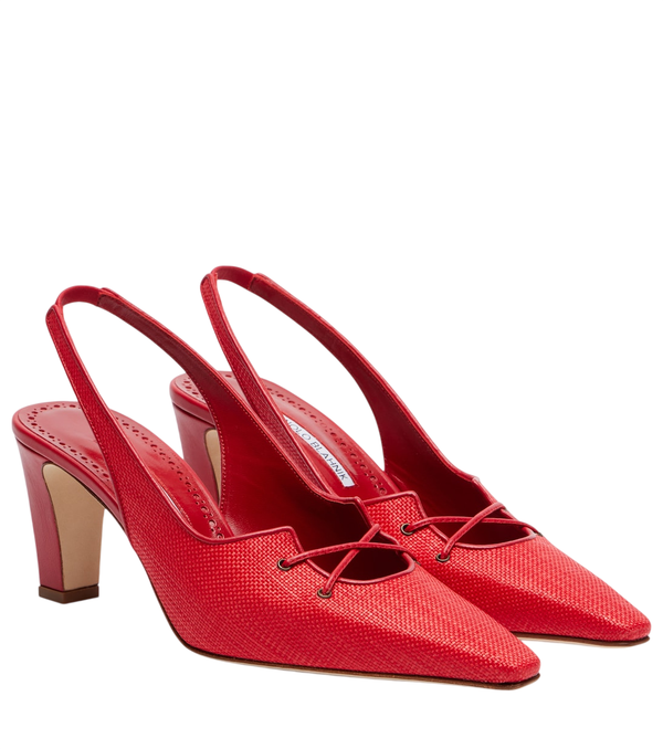Manolo Blahnik Sapatos de salto Montbalo em ráfia