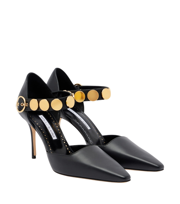 Manolo Blahnik Morgana studded leather pumps