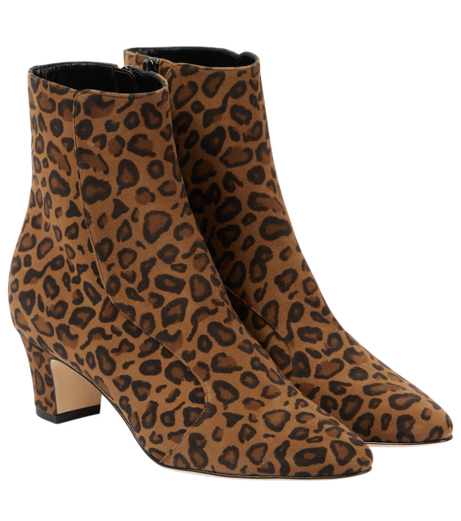 Manolo Blahnik Myconia 50 leopard-print suede ankle boots