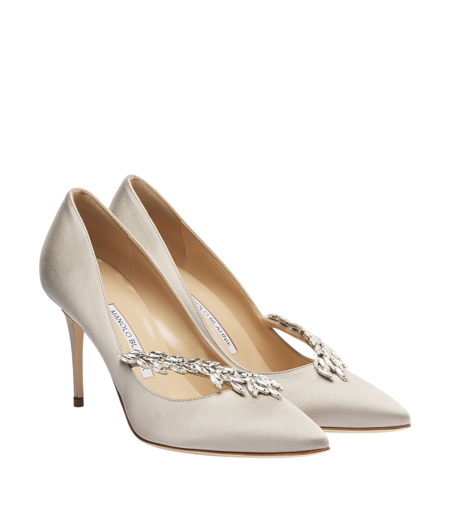Manolo Blahnik Décolleté in raso decorate Nadira