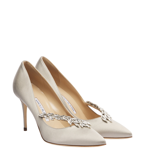 Manolo Blahnik Sapatos de cetim bordados Nadira