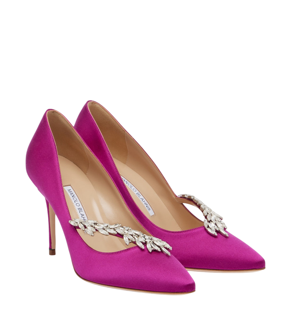 Manolo Blahnik Décolleté in raso decorate Nadira
