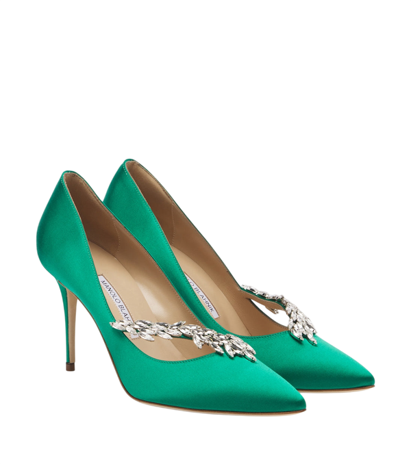Manolo Blahnik Décolleté in raso decorate Nadira