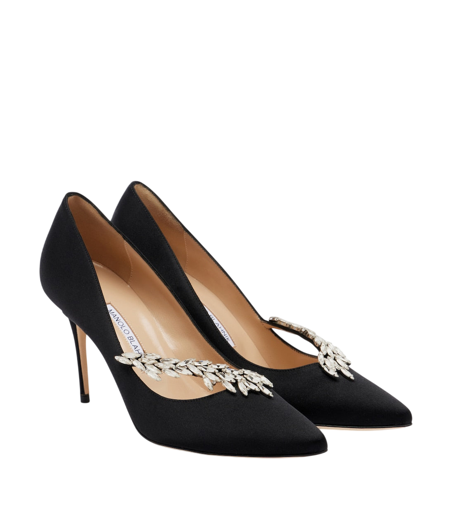 Manolo Blahnik Décolleté in raso decorate Nadira