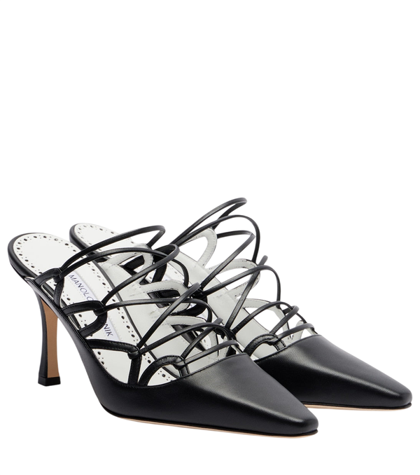 Manolo Blahnik Netas 90 leather mules