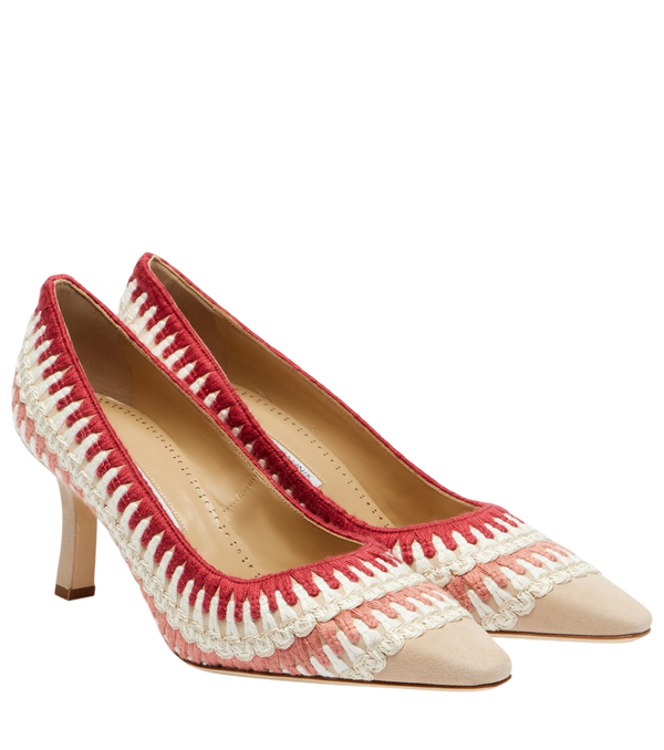 Manolo Blahnik Ombohi 70 sapatos de crochê em camurça