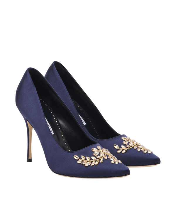 Zapatos de salón de satén con adornos Pasadis de Manolo Blahnik