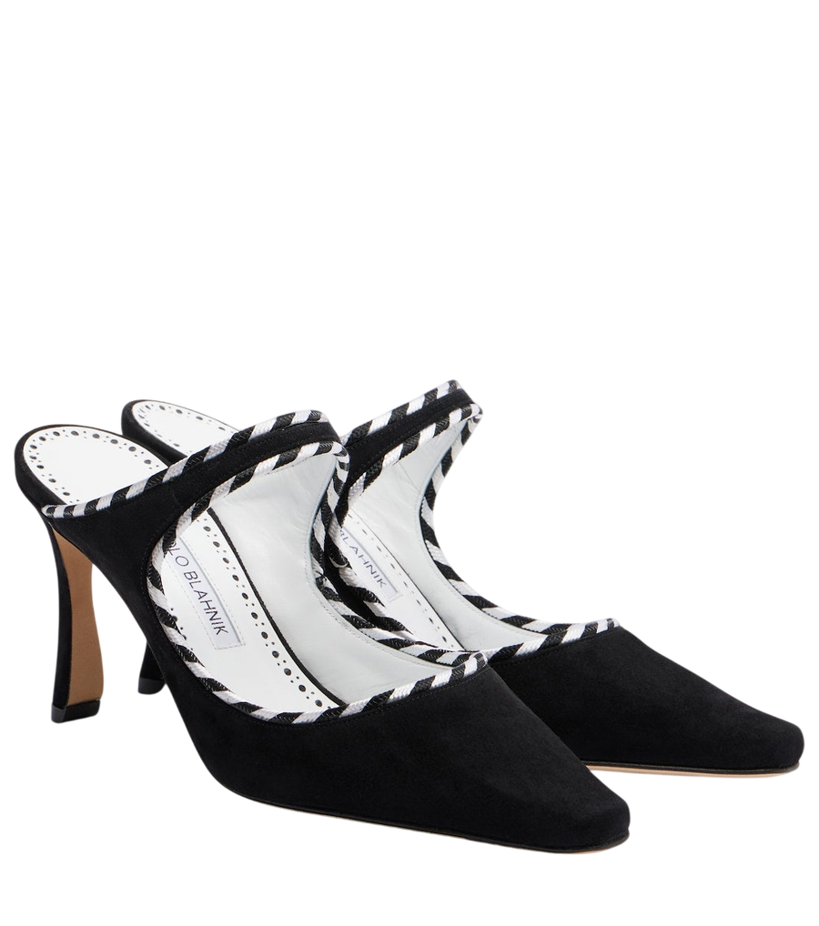 Manolo Blahnik Pura suede mules