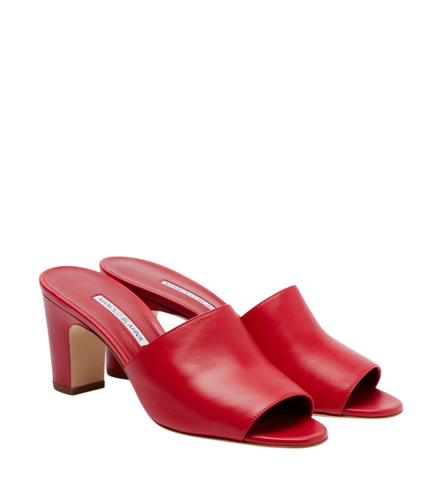 Manolo Blahnik Mules Rapalla em pele