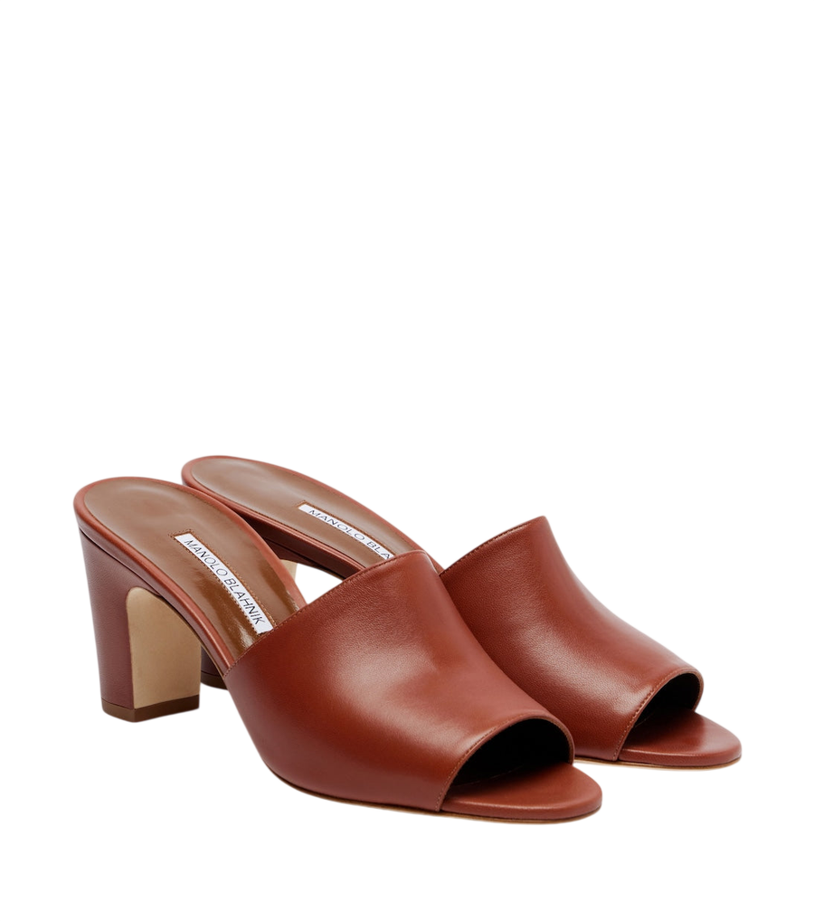 Manolo Blahnik Mules Rapalla em pele