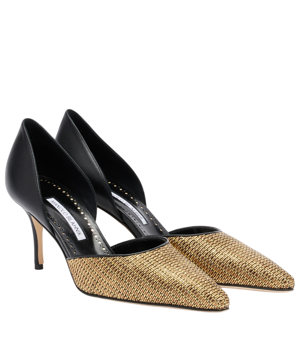 Manolo Blahnik Sapatos de salto Taylerbinu com detalhes em couro trançado
