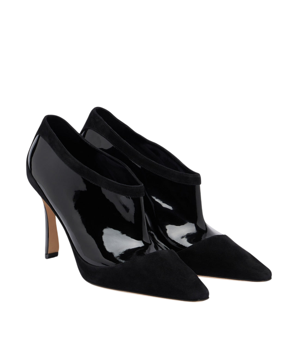 Manolo Blahnik Ters suede and patent leather pumps