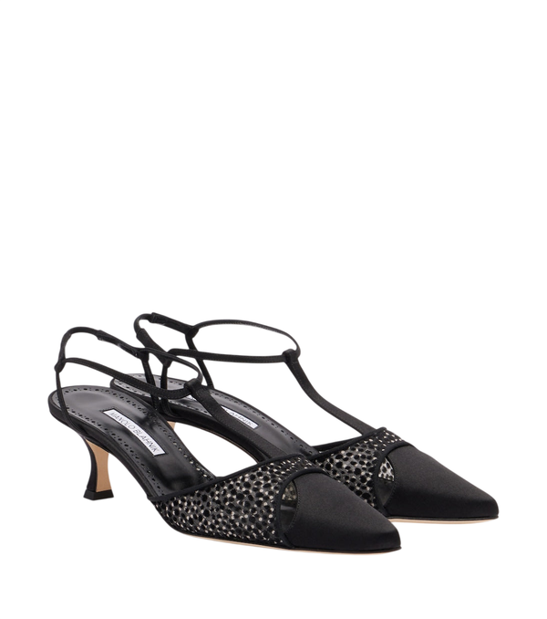Zapatos de tacón tipo slingback de satén Turgimodla de Manolo Blahnik