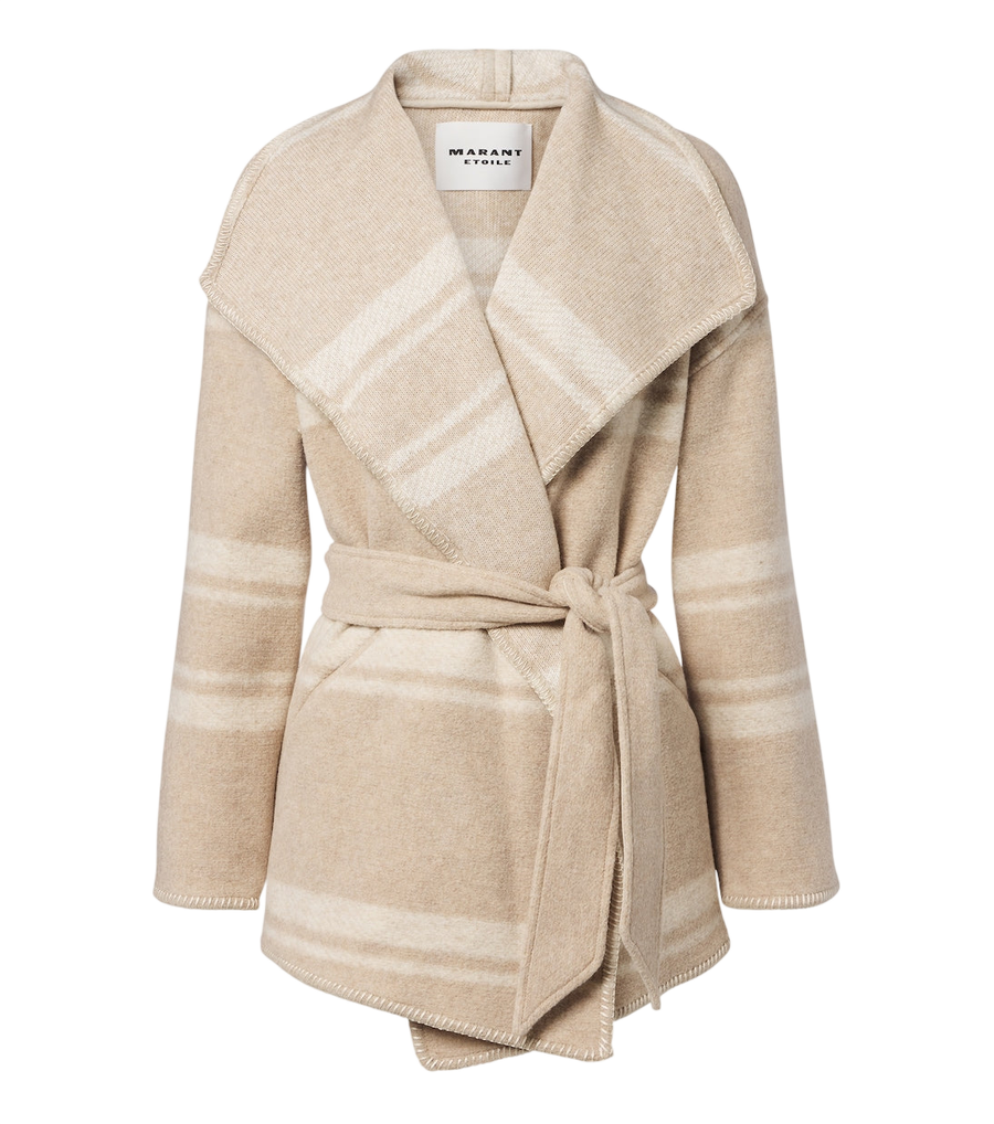 Marant Etoile Brea striped wrap coat
