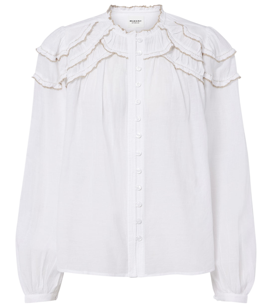 Marant Etoile Christa ruffled cotton-blend blouse