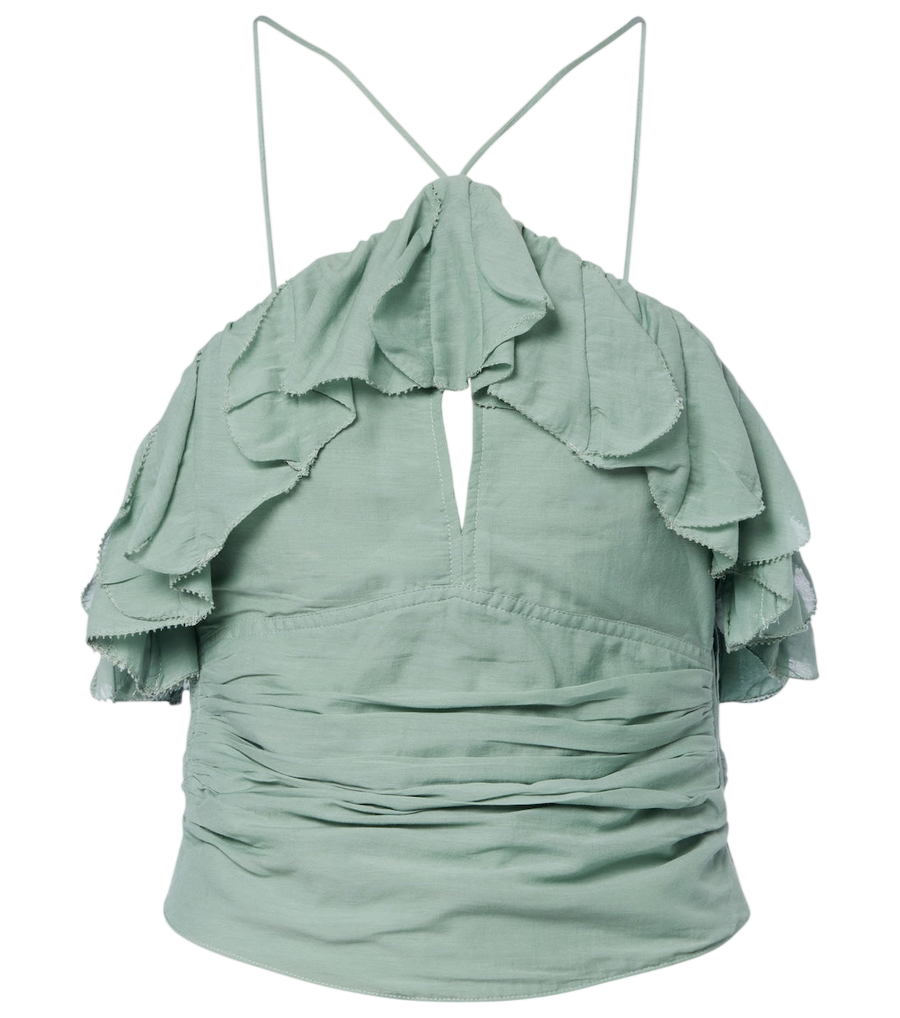 Top à encolure américaine en voile de mélange de coton Djimia Marant Etoile