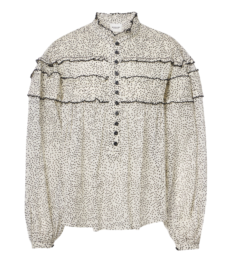 Blusa Marant Etoile Doane de voile de algodón con lunares