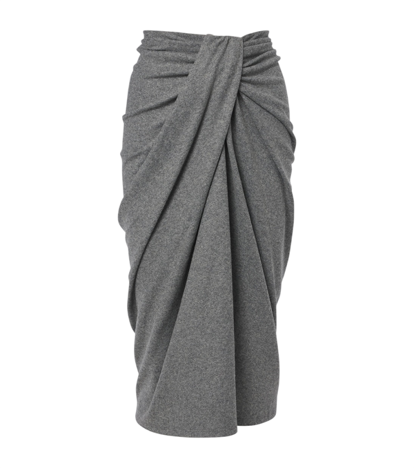 Marant Etoile Saia midi drapeada de flanela Jeldia