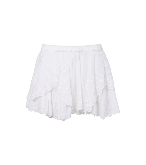 Marant Etoile Layale ruffled cotton shorts