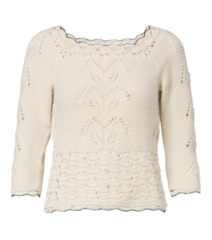 Marant Etoile Lua pointelle cotton and wool sweater
