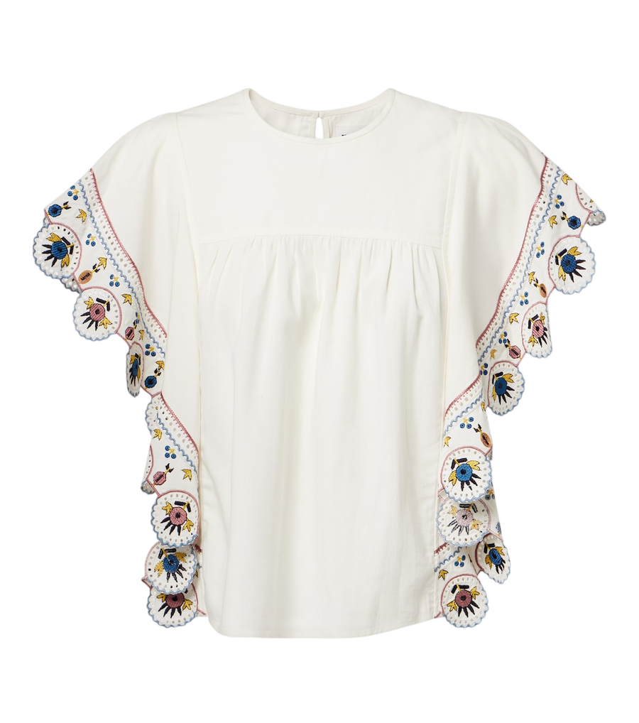 Blusa Marlie de Marant Étoile con volantes y bordados