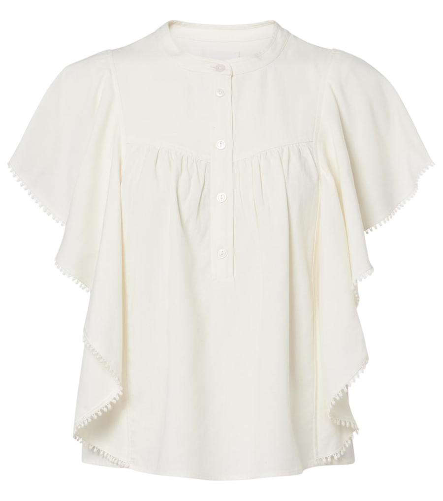 Marant Etoile Marlie ruffled crochet-trimmed blouse