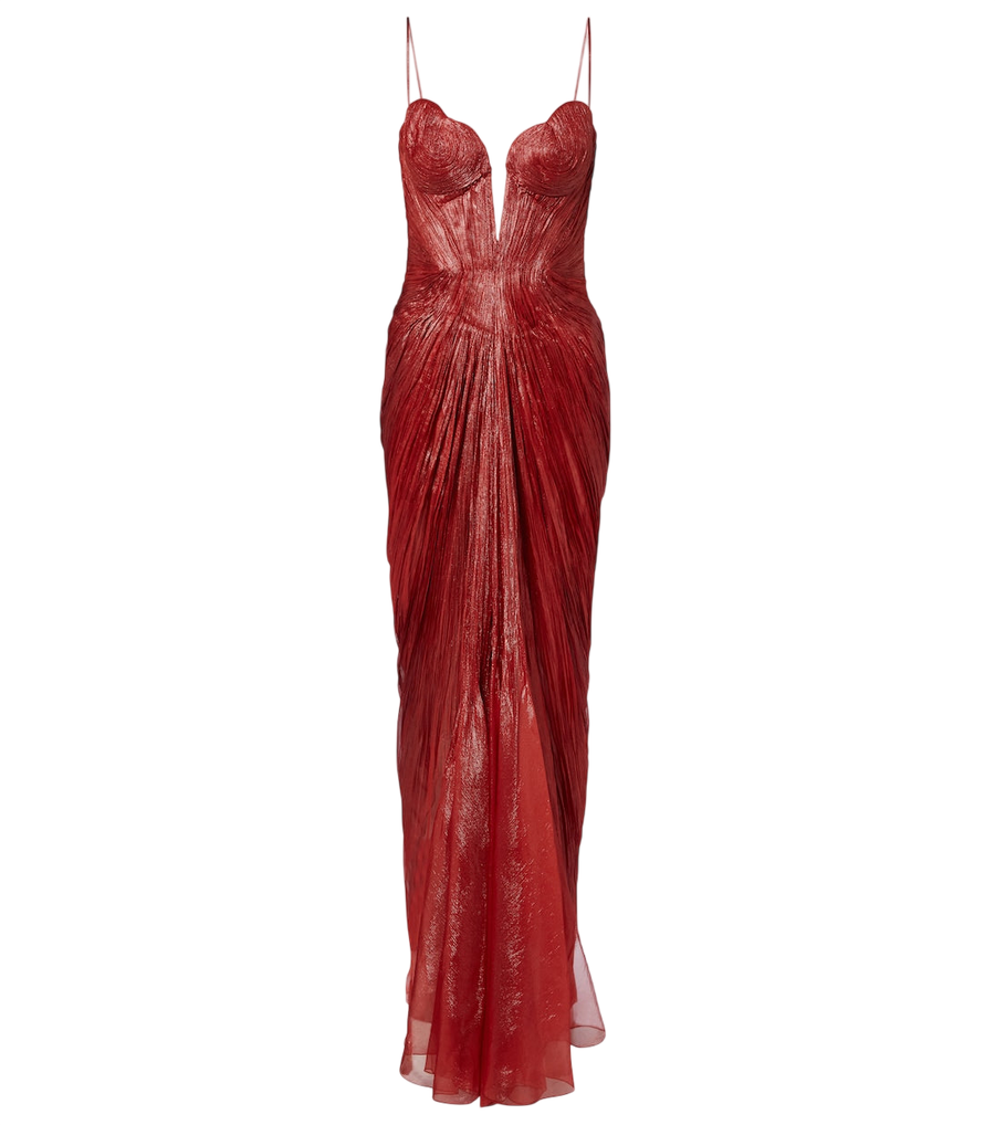Maria Lucia Hohan Cecilia draped silk muslin bustier gown