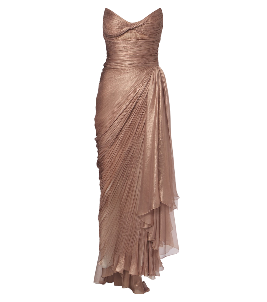 Maria Lucia Hohan Heidi pleated silk bustier gown