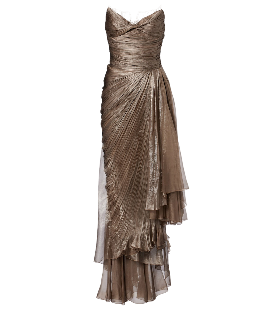 Robe bustier en soie bordée de dentelle Maria Lucia Hohan Jolie