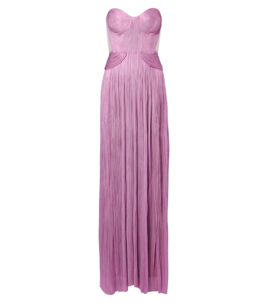 Vestido corsé de seda metalizada Kamina de Maria Lucia Hohan