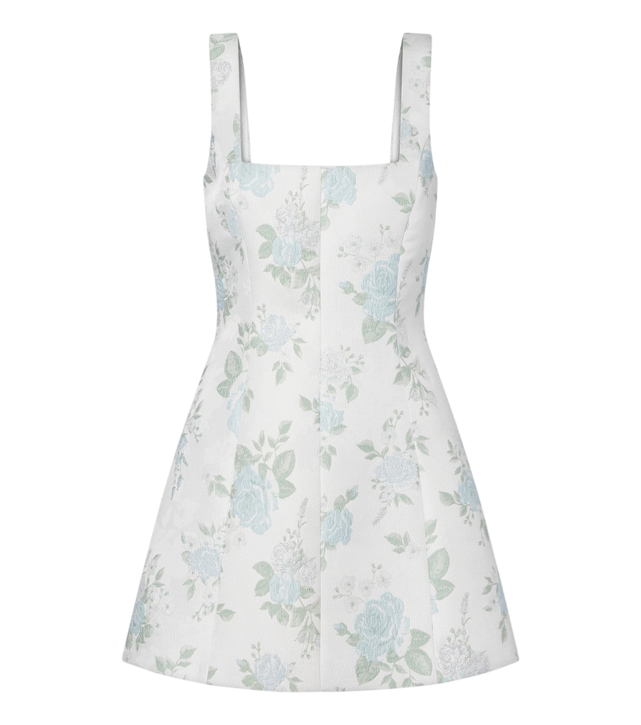 Markarian Floral lamé brocade minidress