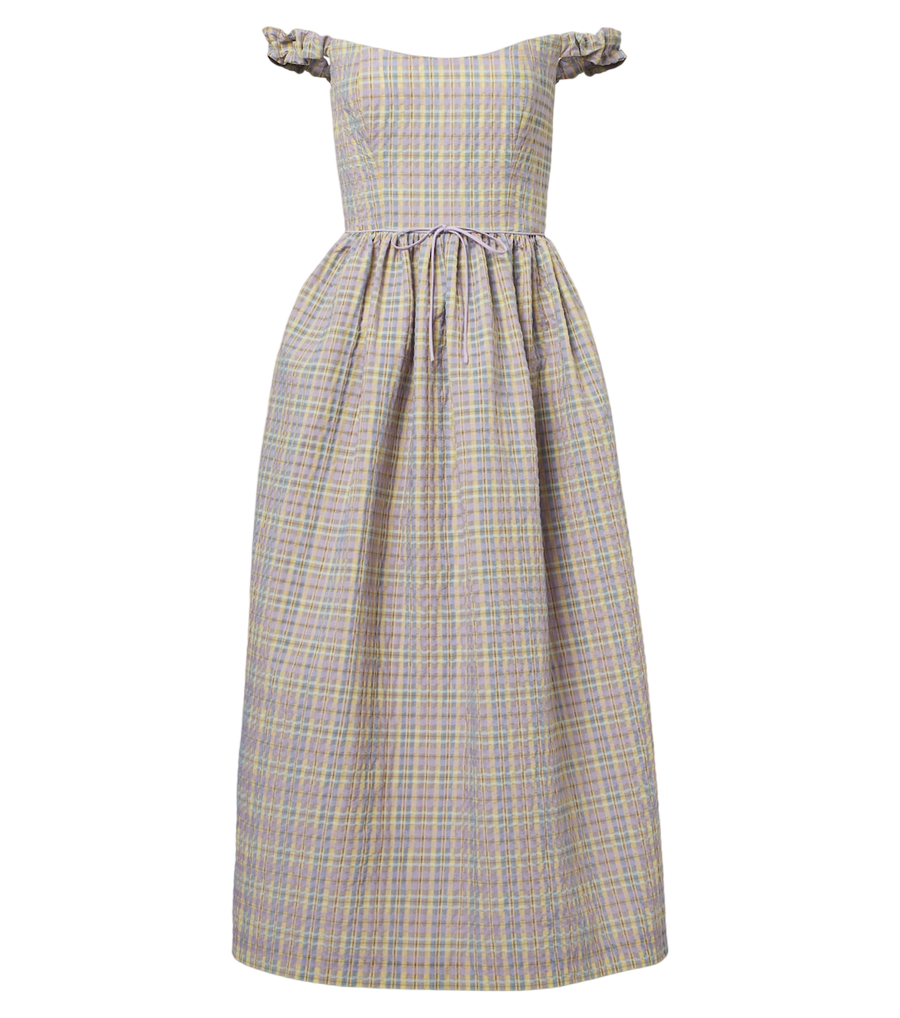 Robe bustier à épaules dénudées en seersucker Ginger de Markarian