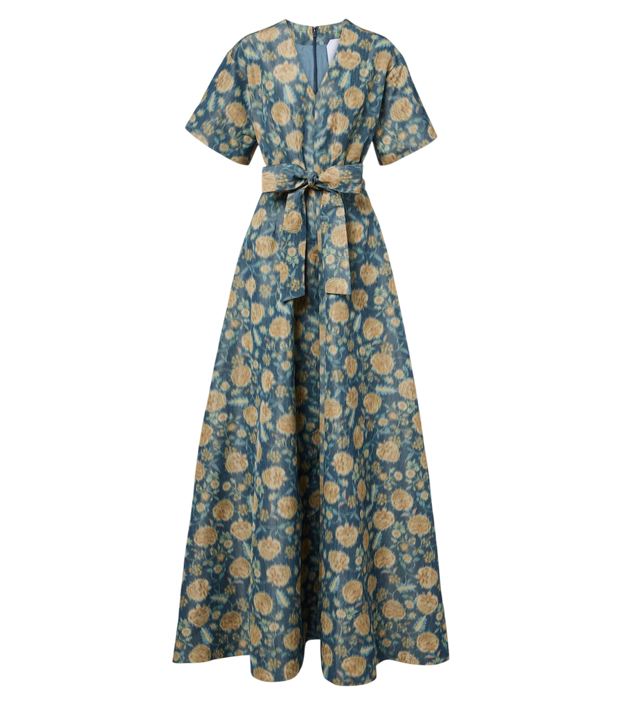Robe longue fleurie ceinturée Markarian Margaretta