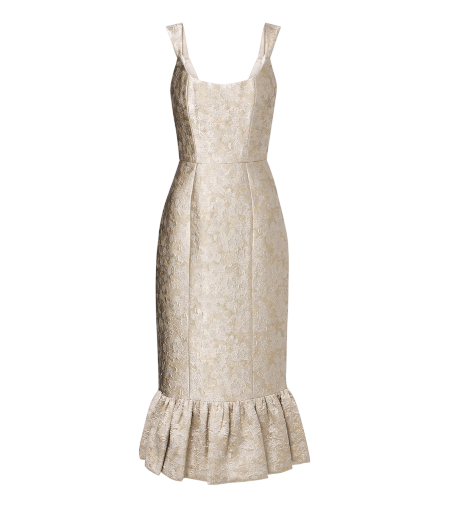 Markarian Ruffled jacquard corset dress