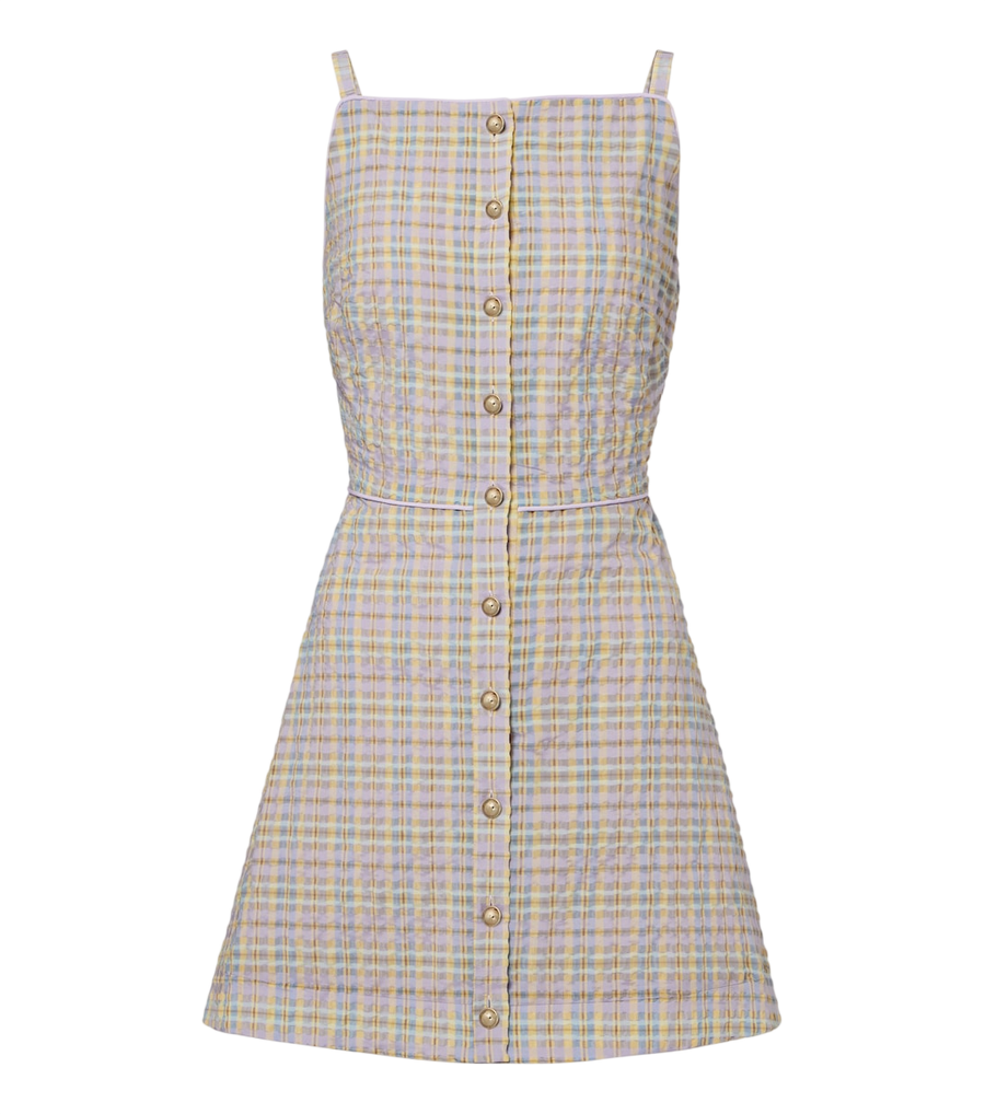 Markarian Skye plaid seersucker minidress