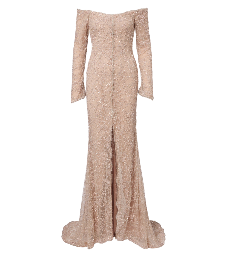 Marmar Halim Embellished off-shoulder lace gown