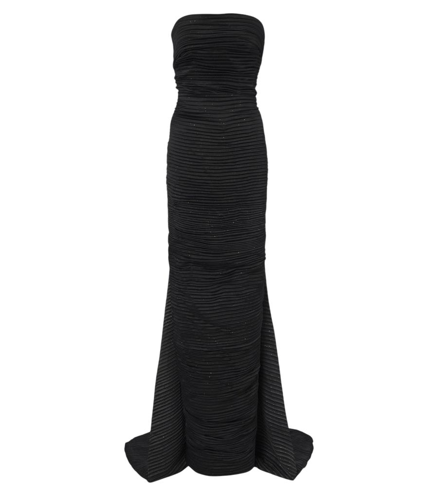 Robe bustier en satin plissé Marmar Halim