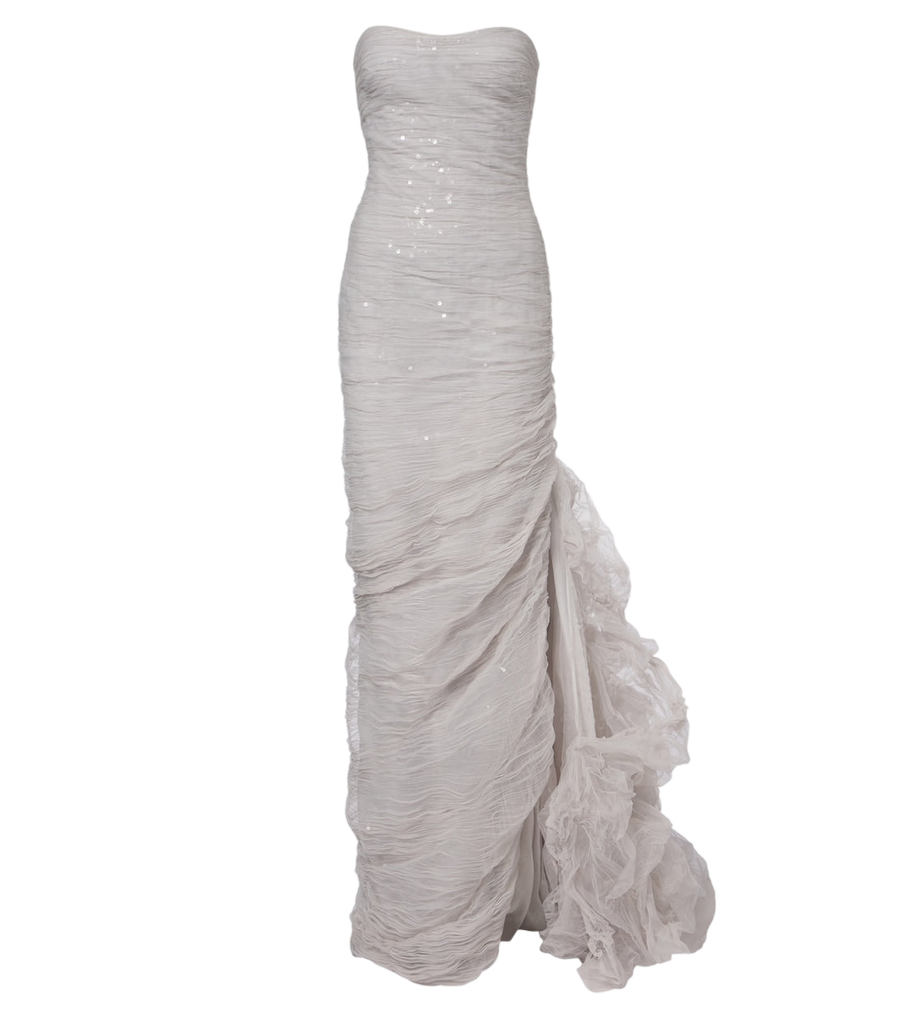 Vestido tipo bustier con lentejuelas de Marmar Halim