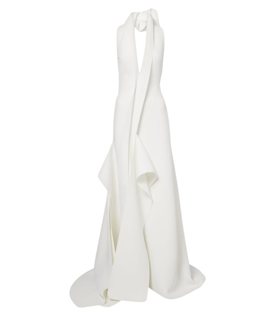 Maticevski Allude asymmetric halterneck jersey gown