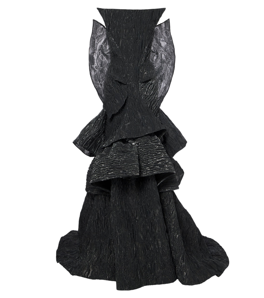 Vestido tipo bustier de cloqué con niveles Friesian de Maticevski